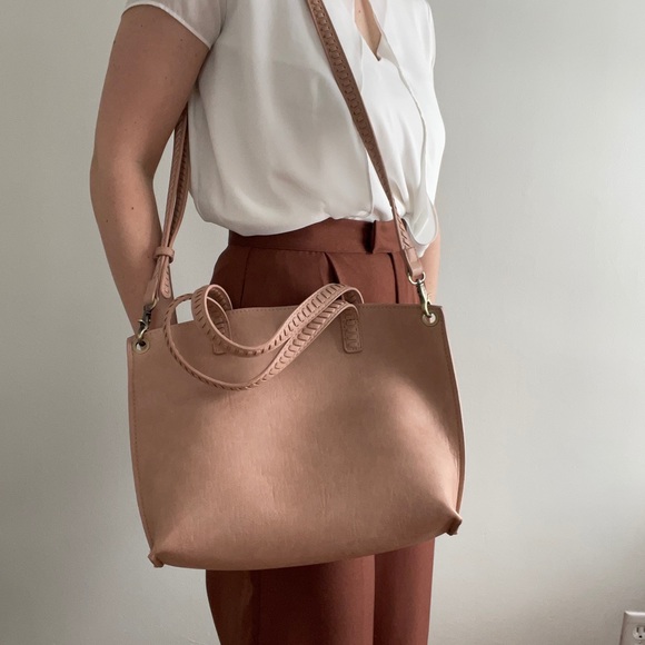Handbags - Rose color faux leather small tote